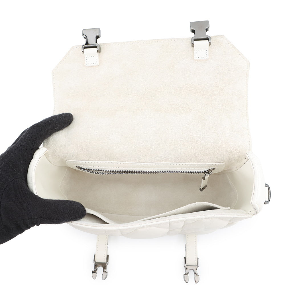 Dior Macrocannage Dior Camp Shoulder Bag WhiteM1243BNEY Leather Size Small