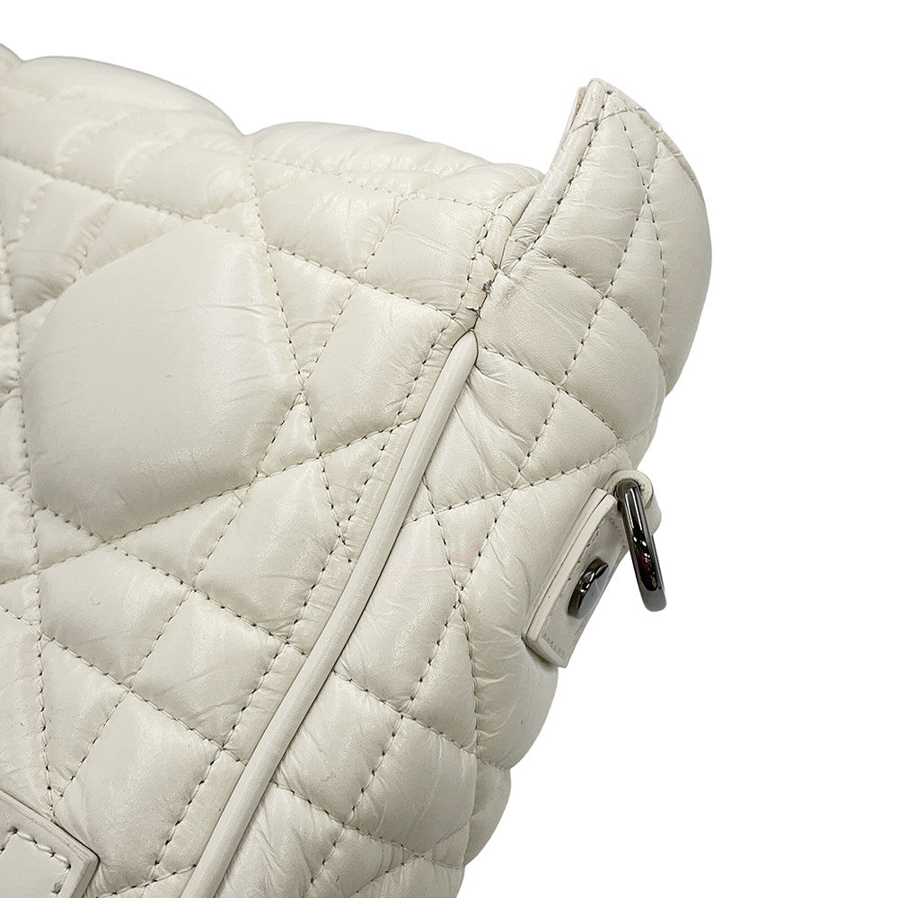 Dior Macrocannage Dior Camp Shoulder Bag WhiteM1243BNEY Leather Size Small