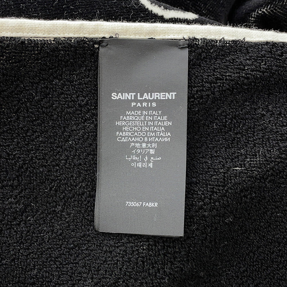 SAINT LAURENT PARIS Rive Gauche Towel Tote Bag White/Black735067 Cotton