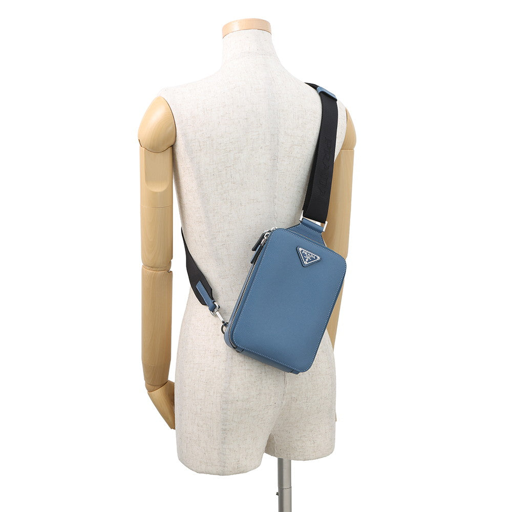 PRADA Brique One Shoulder Bag Blue2VZ106 Saffiano LeatherLeather