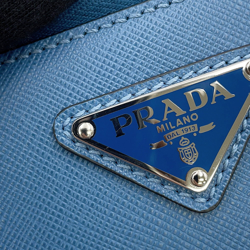 PRADA Brique One Shoulder Bag Blue2VZ106 Saffiano LeatherLeather