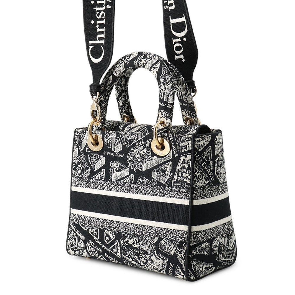 Dior Lady Dee Light Black/WhiteM0565OOMP_M993 Canvas Size Medium