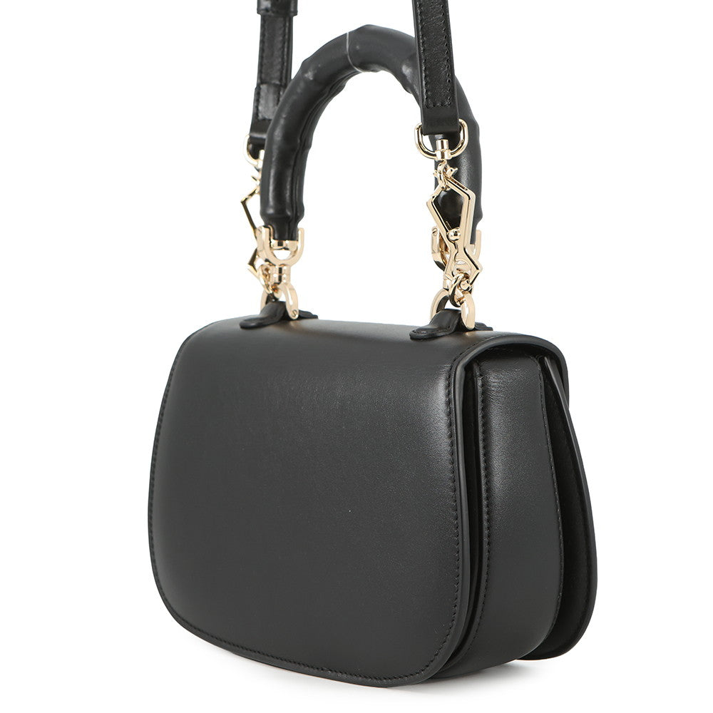 GUCCI Bamboo 1947 Top Handle Black827815 Leather Size Small