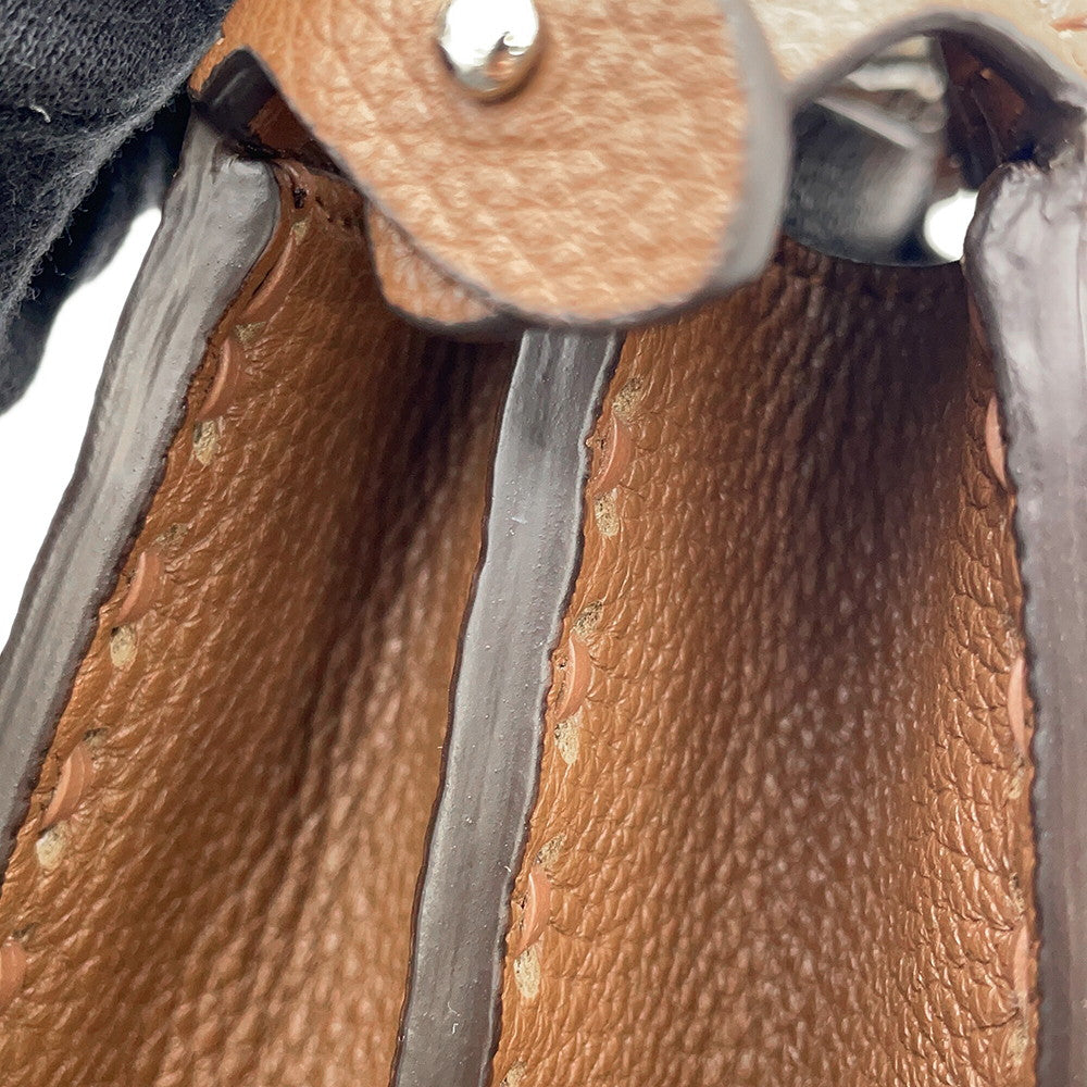 FENDI Peekaboo Selleria I see you Brown8BN335 Leather Size Petit