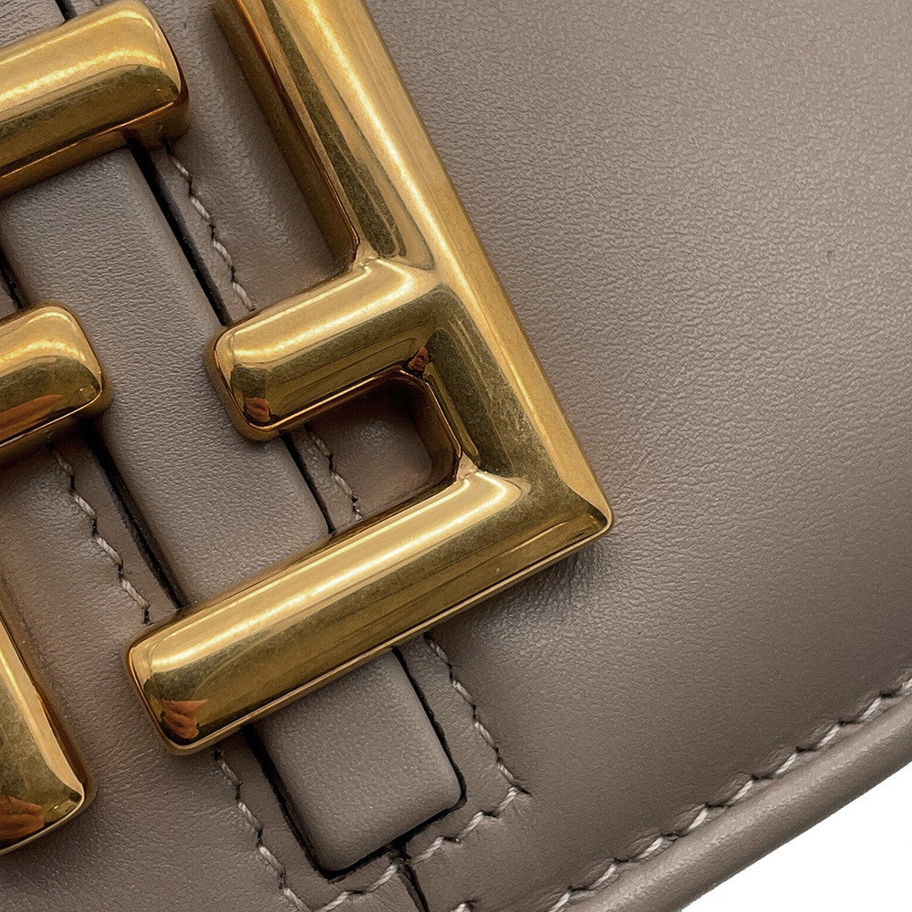 FENDI C'mon Shoulder Bag Greige8BS082 Leather Size Small