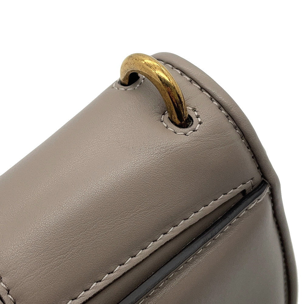 FENDI C'mon Shoulder Bag Greige8BS082 Leather Size Small