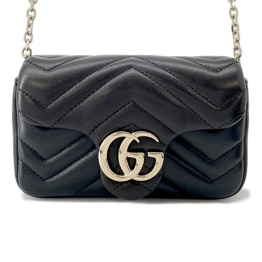 GUCCI GG Marmont Mini Shoulder Bag Black/Bordeaux841290 Leather