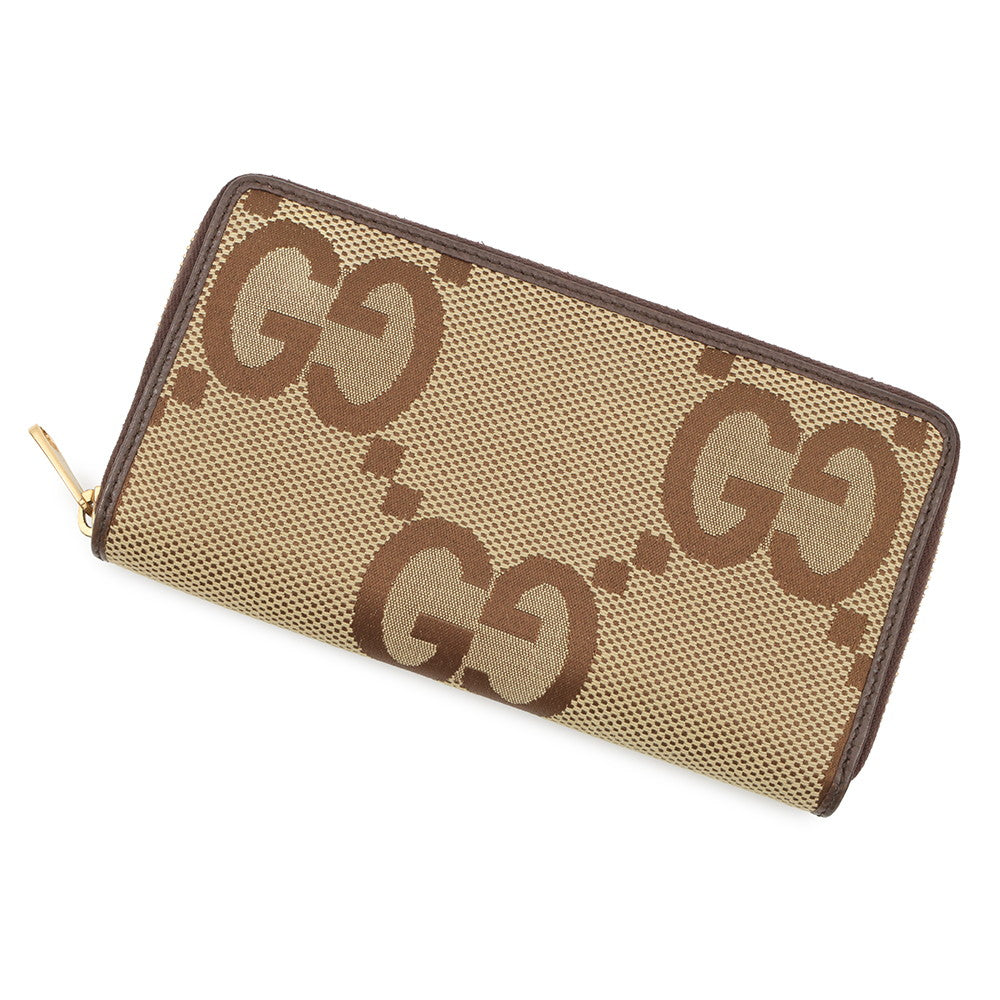 GUCCI Jumbo GG Zip Around Long Cloth Beige699316 Jumbo GG Canvas