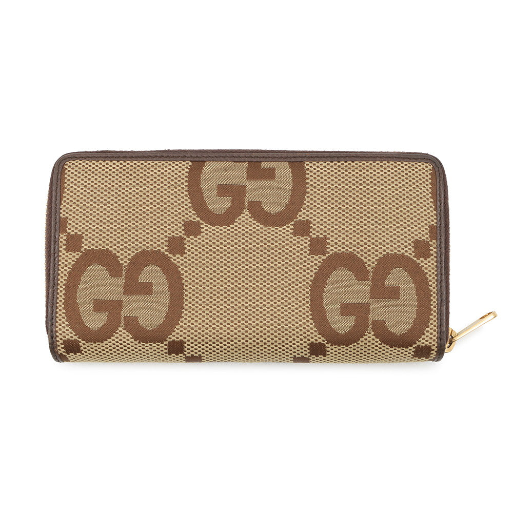 GUCCI Jumbo GG Zip Around Long Cloth Beige699316 Jumbo GG Canvas