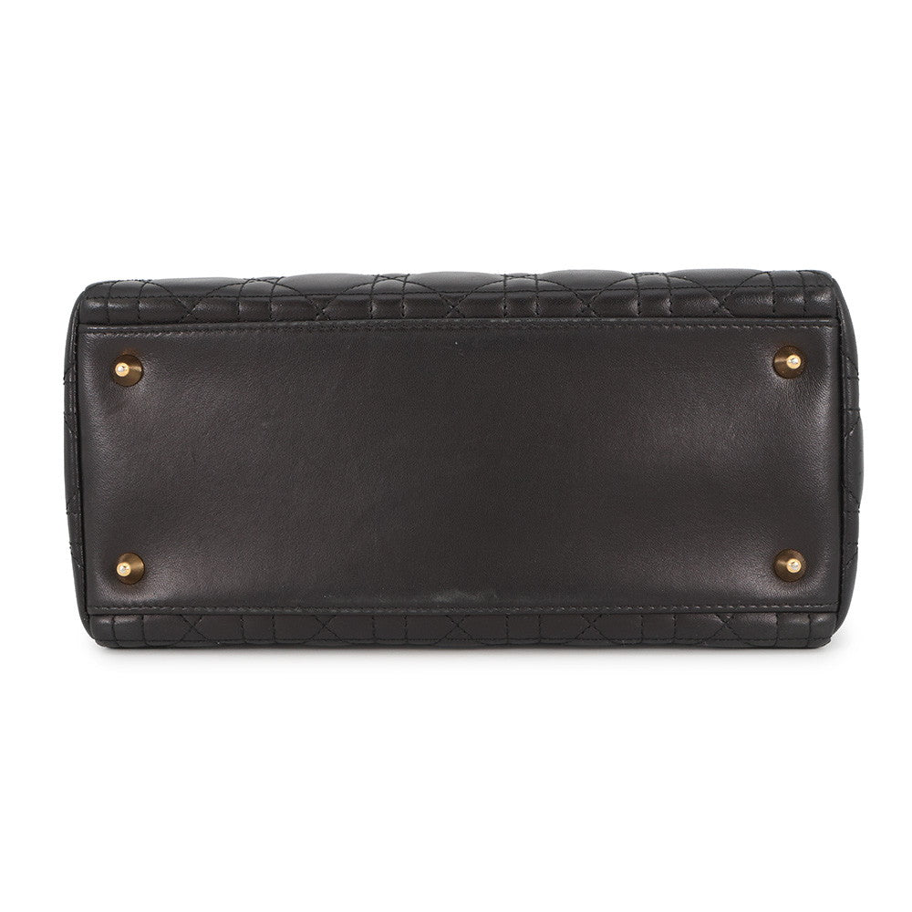Dior Lady Dior 2WAYBag Black Leather Size Medium