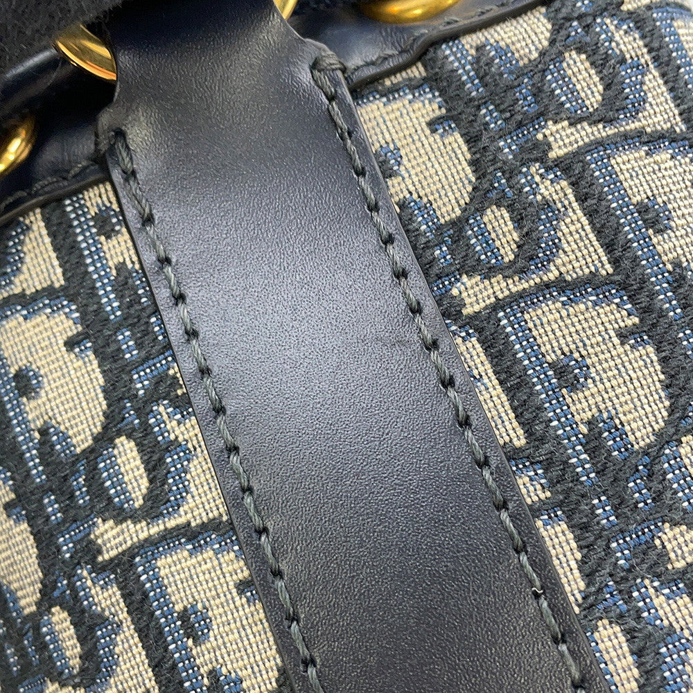 Dior Oblique Backpack Navy/BeigeM3350UTZQ Canvas Leather Size Small
