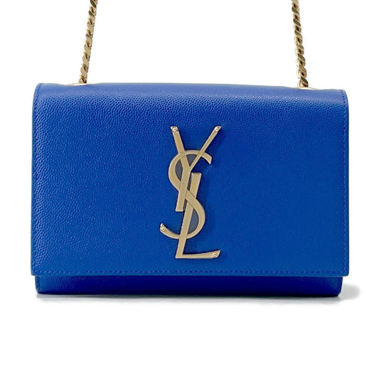 SAINT LAURENT PARIS Kate Shoulder Bag Blue354121 Leather