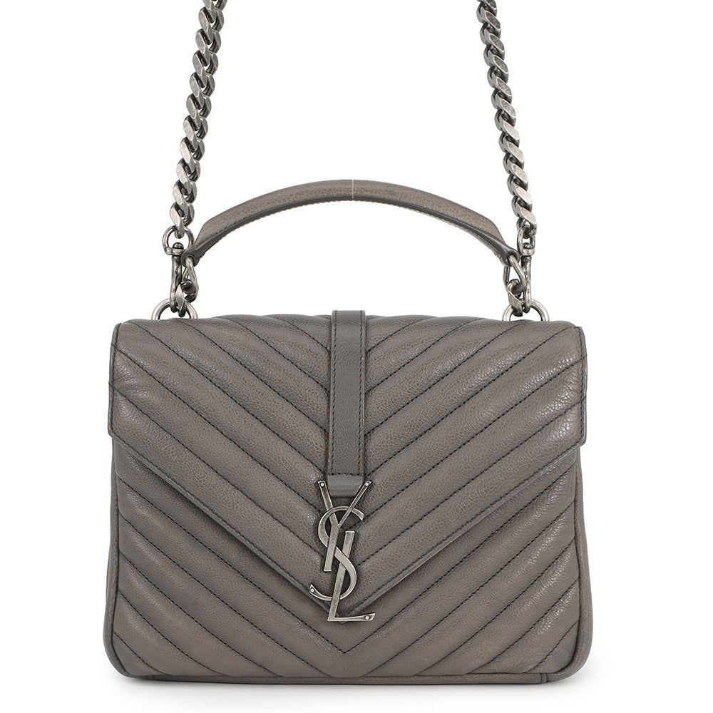 SAINT LAURENT PARIS College 2WAY Handbag Gray428056 Leather