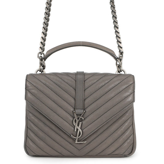 SAINT LAURENT PARIS College 2WAY Handbag Gray428056 Leather