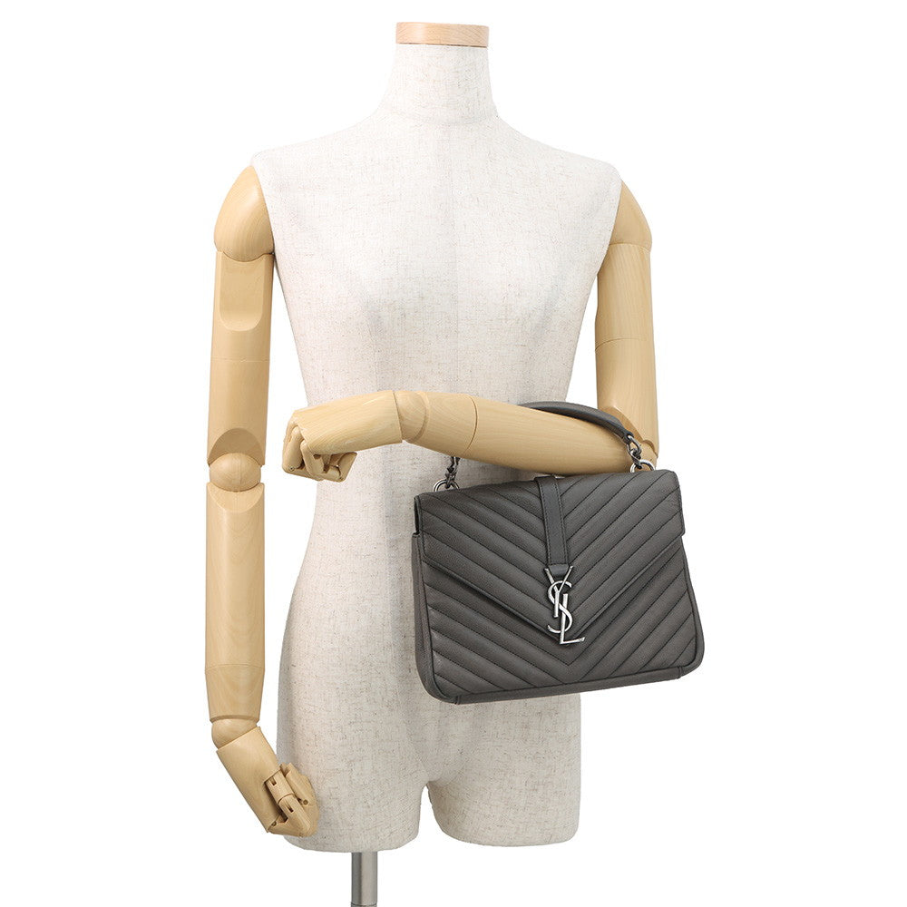SAINT LAURENT PARIS College 2WAY Handbag Gray428056 Leather