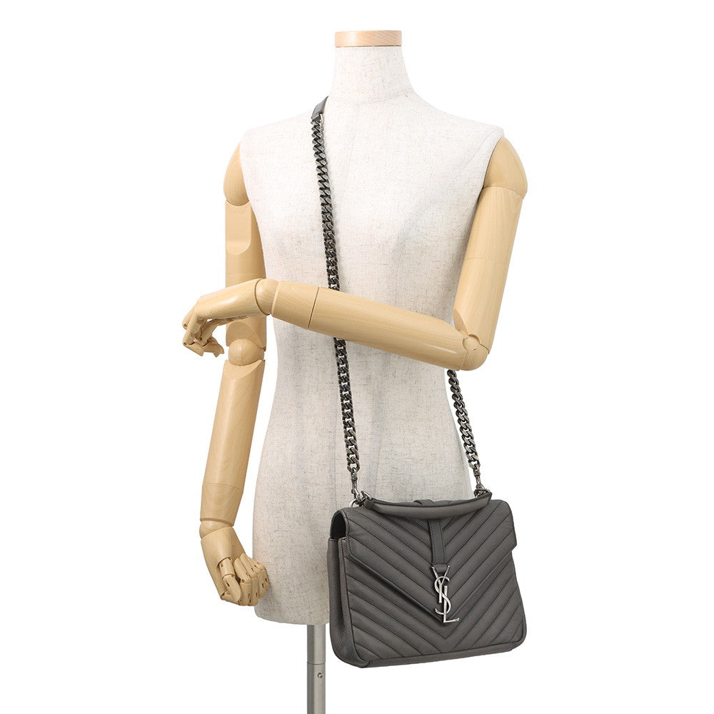 SAINT LAURENT PARIS College 2WAY Handbag Gray428056 Leather