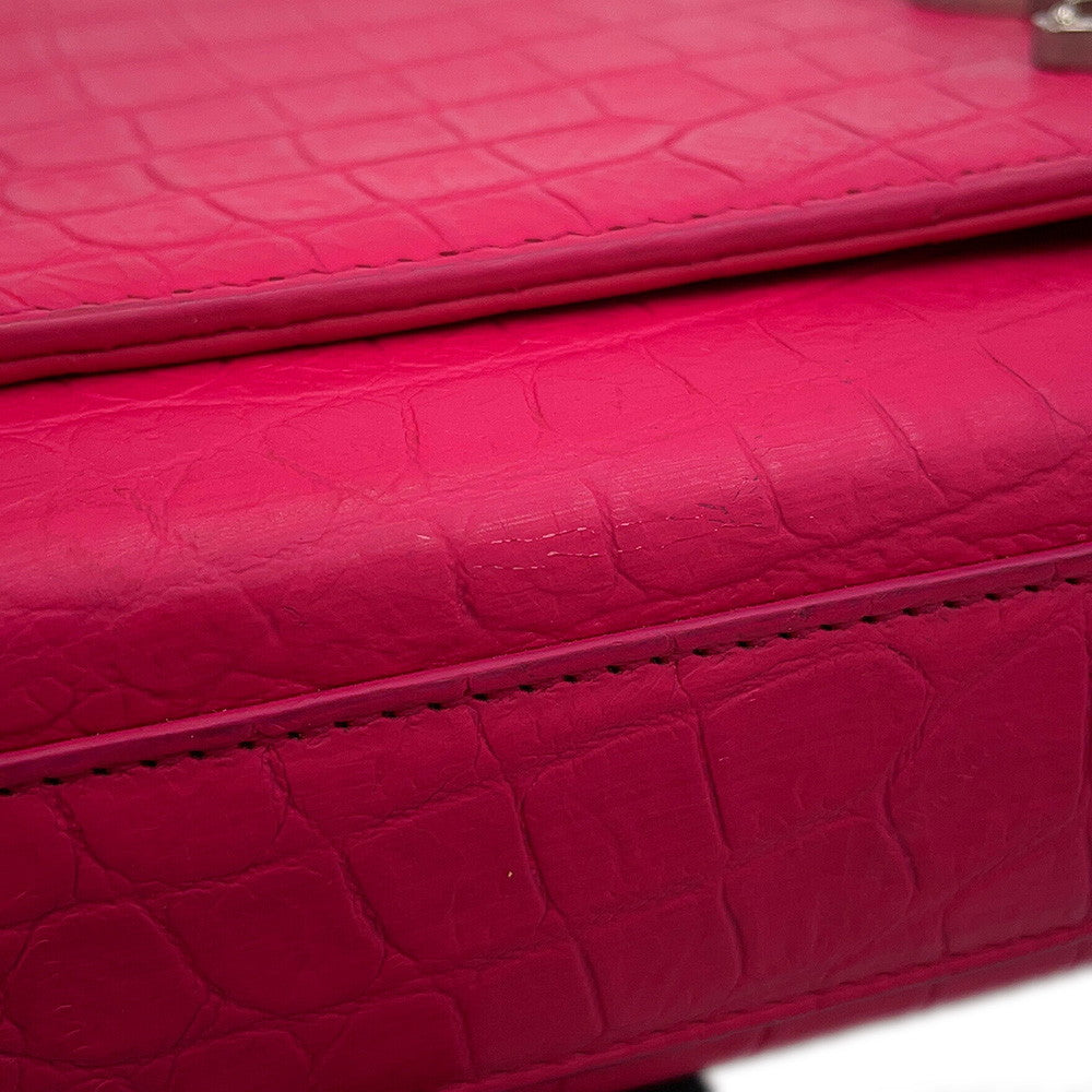 SAINT LAURENT PARIS Kate Tassel ChainShoulder Bag Pink354119 Croco embossed leather