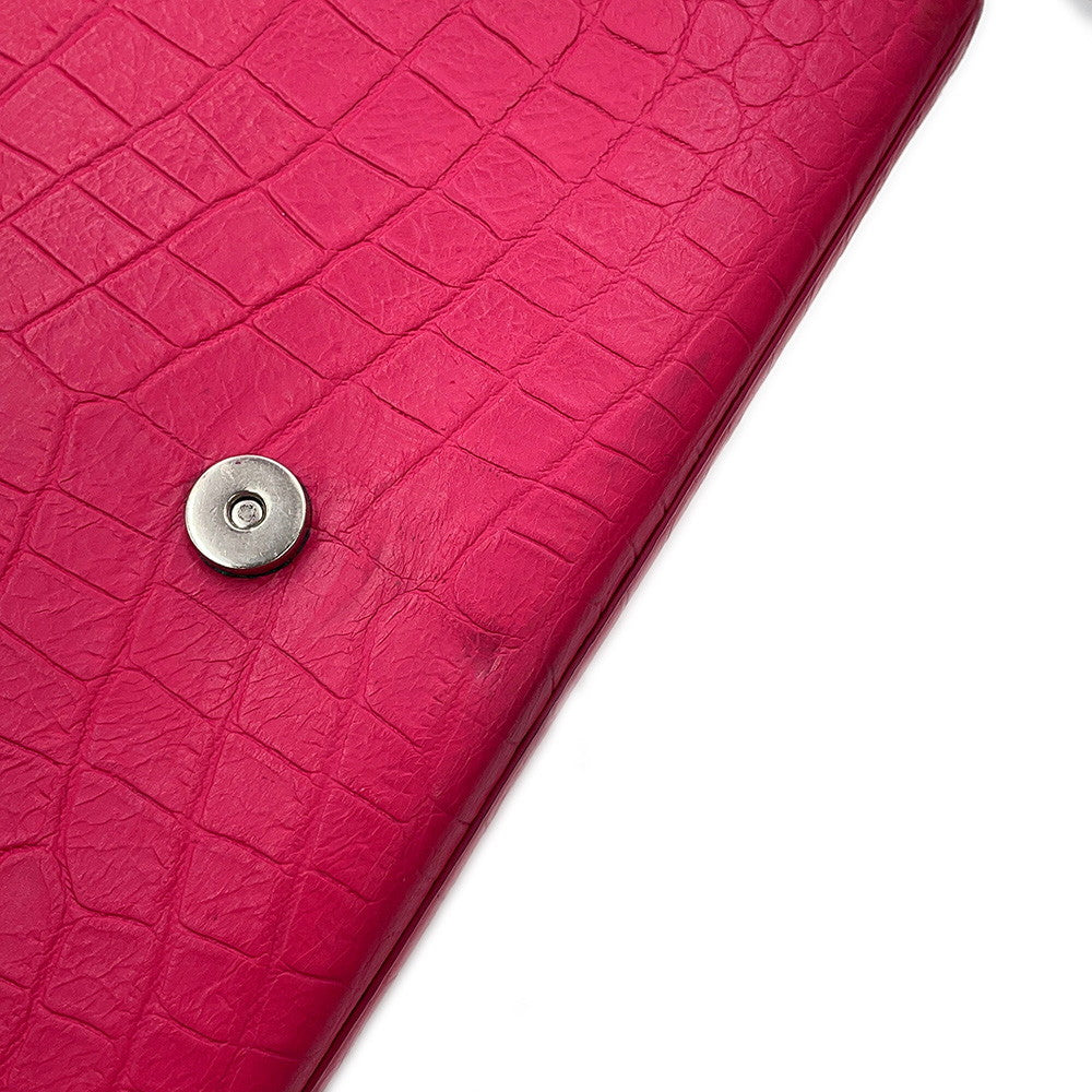 SAINT LAURENT PARIS Kate Tassel ChainShoulder Bag Pink354119 Croco embossed leather