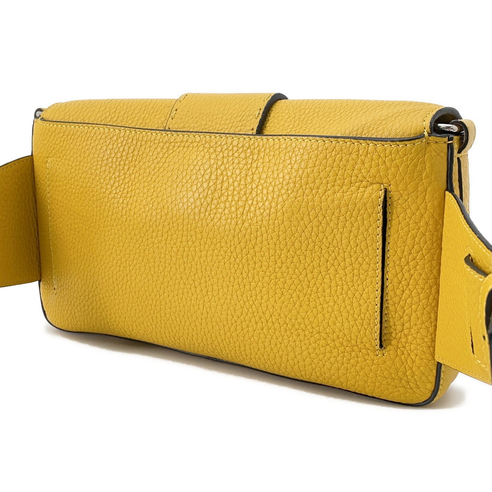 FENDI Selleria Baguette for Men Waist Bag Yellow/Black7VA472 Leather