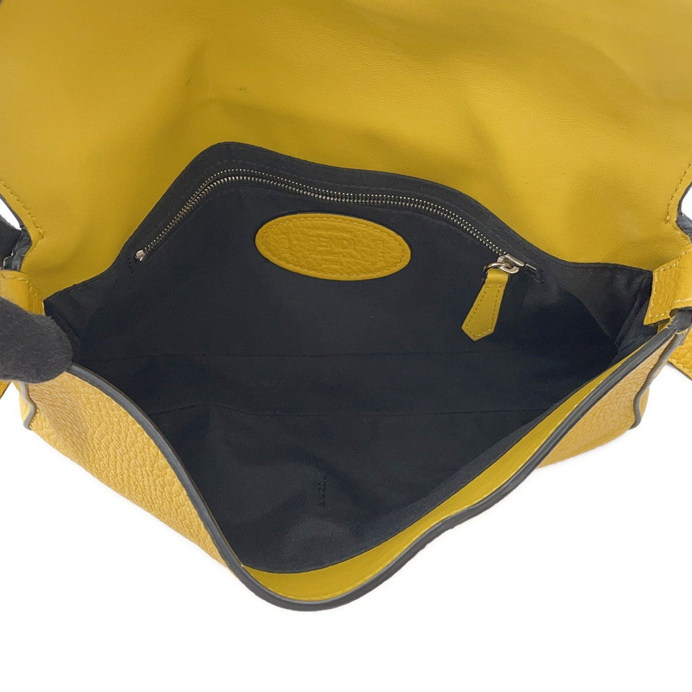 FENDI Selleria Baguette for Men Waist Bag Yellow/Black7VA472 Leather