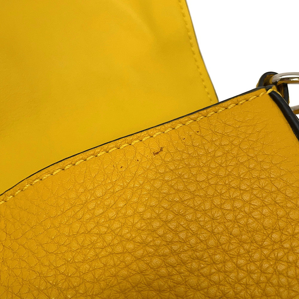 FENDI Selleria Baguette for Men Waist Bag Yellow/Black7VA472 Leather