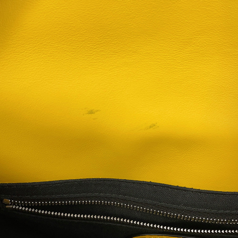 FENDI Selleria Baguette for Men Waist Bag Yellow/Black7VA472 Leather