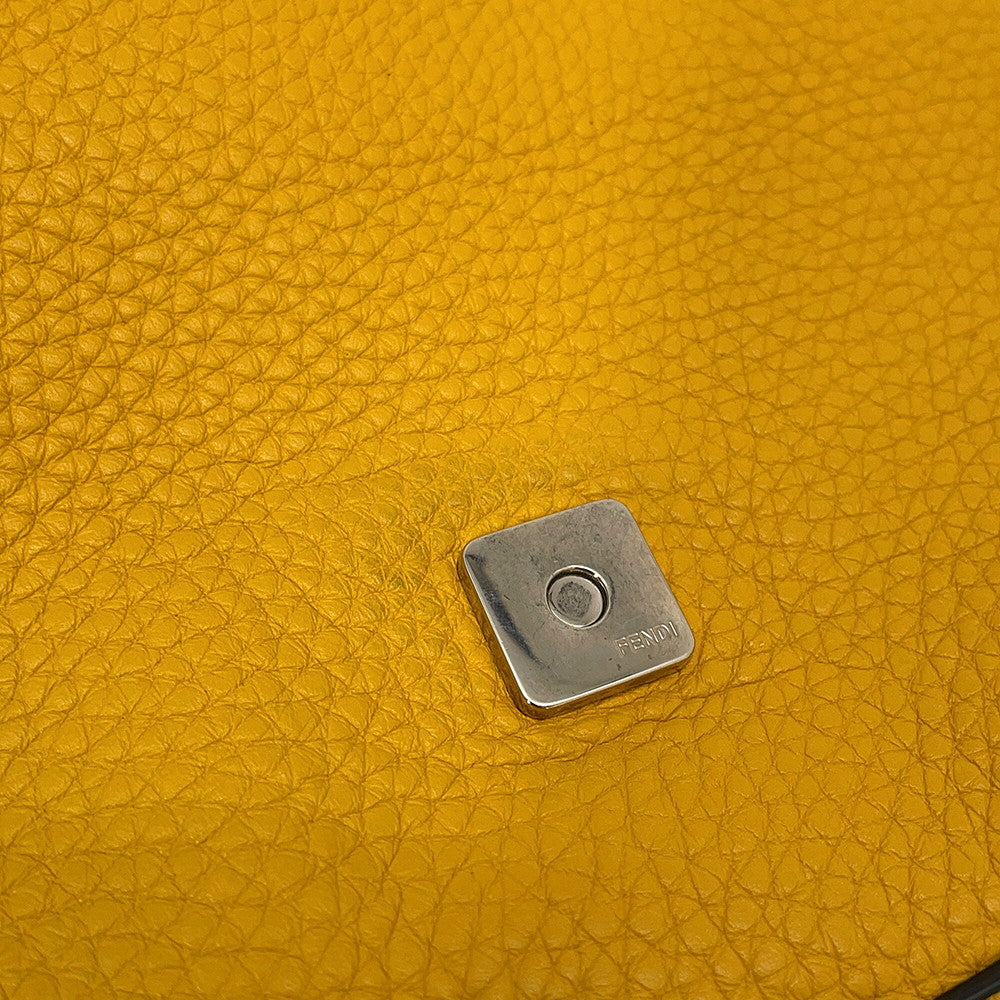 FENDI Selleria Baguette for Men Waist Bag Yellow/Black7VA472 Leather