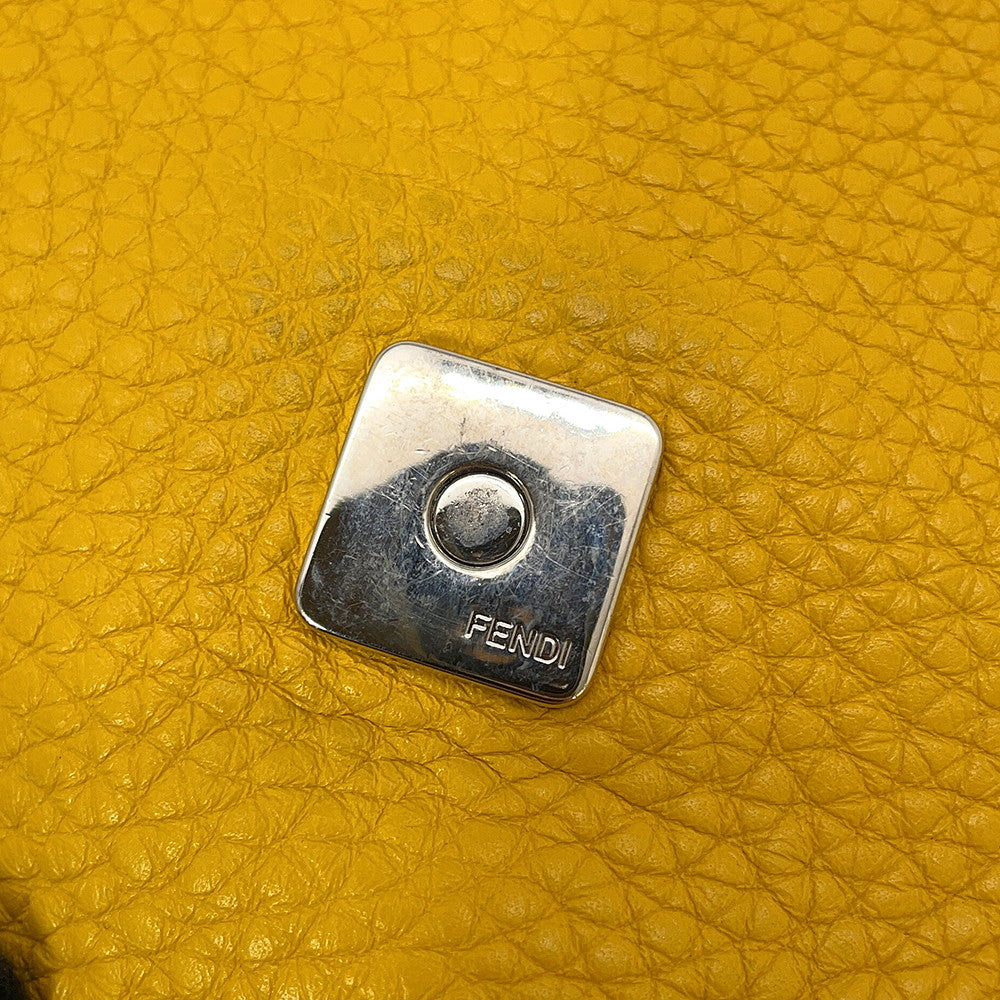 FENDI Selleria Baguette for Men Waist Bag Yellow/Black7VA472 Leather