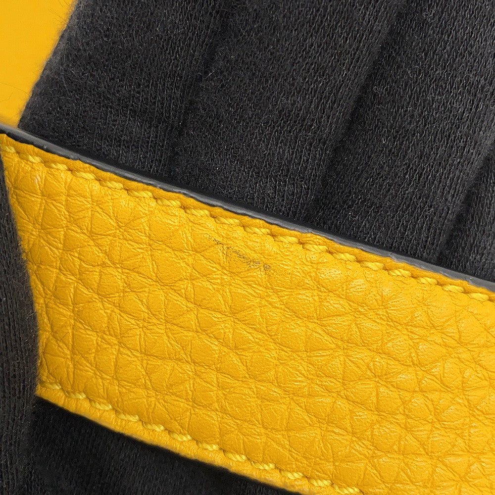 FENDI Selleria Baguette for Men Waist Bag Yellow/Black7VA472 Leather