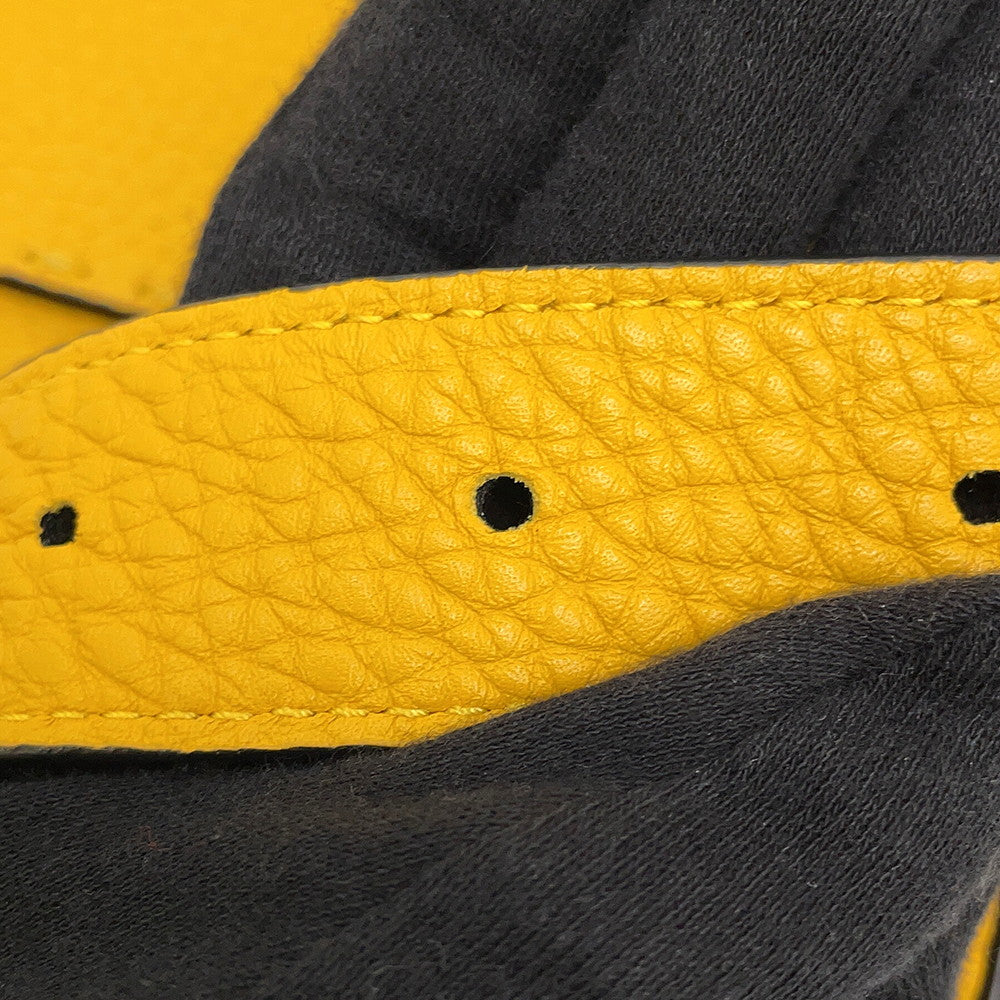 FENDI Selleria Baguette for Men Waist Bag Yellow/Black7VA472 Leather