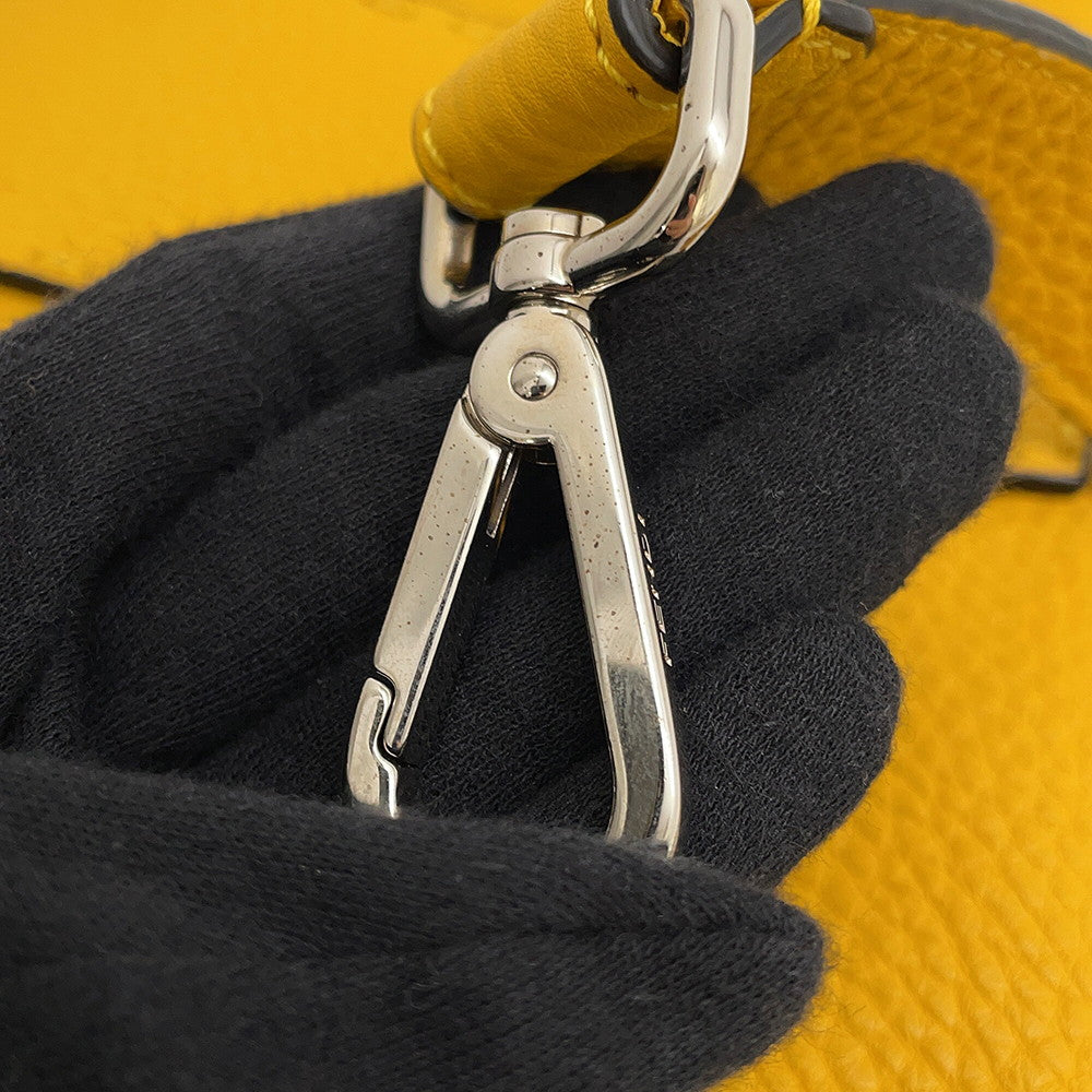 FENDI Selleria Baguette for Men Waist Bag Yellow/Black7VA472 Leather