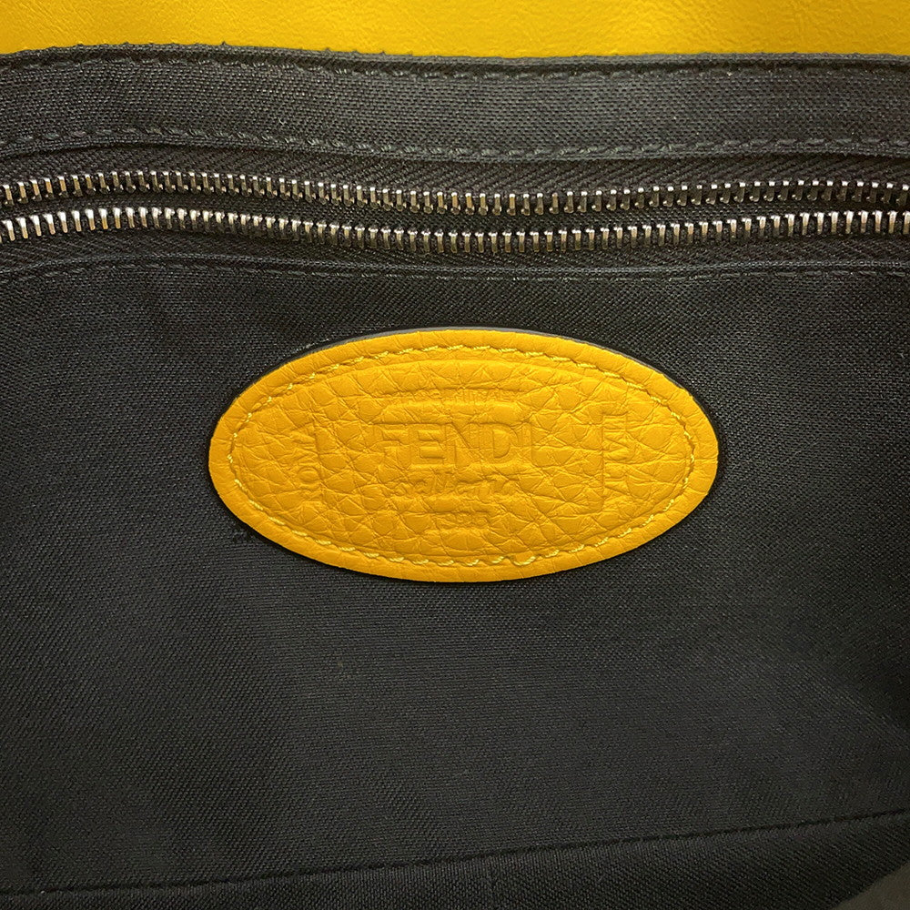 FENDI Selleria Baguette for Men Waist Bag Yellow/Black7VA472 Leather