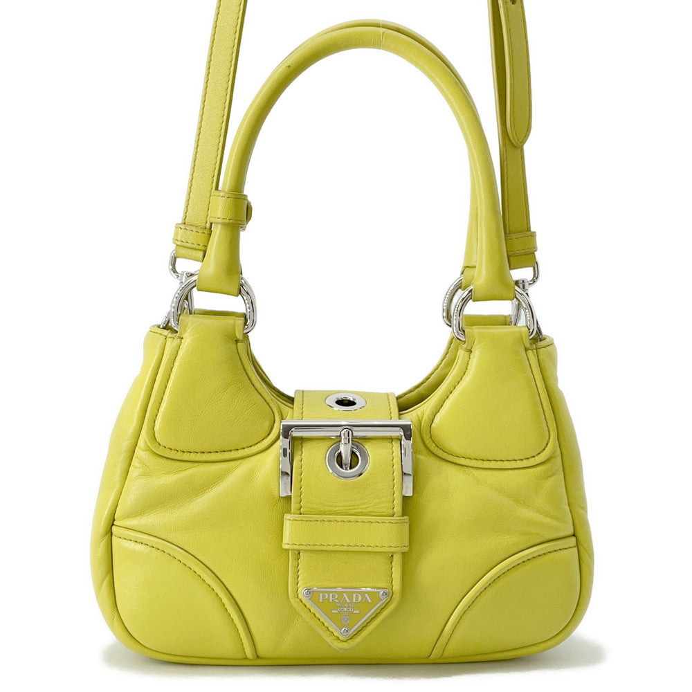 PRADA Moon 2WAYHandbag Yellow1BA381 Leather