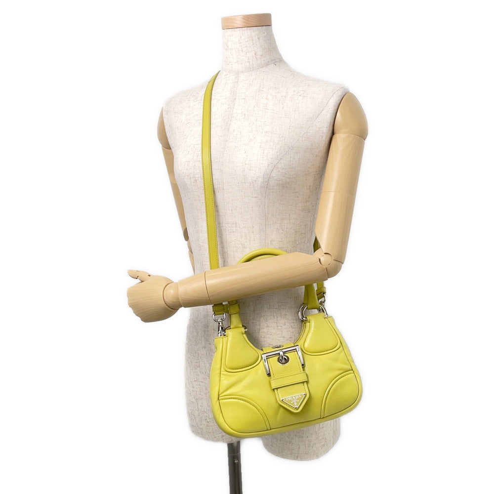 PRADA Moon 2WAYHandbag Yellow1BA381 Leather