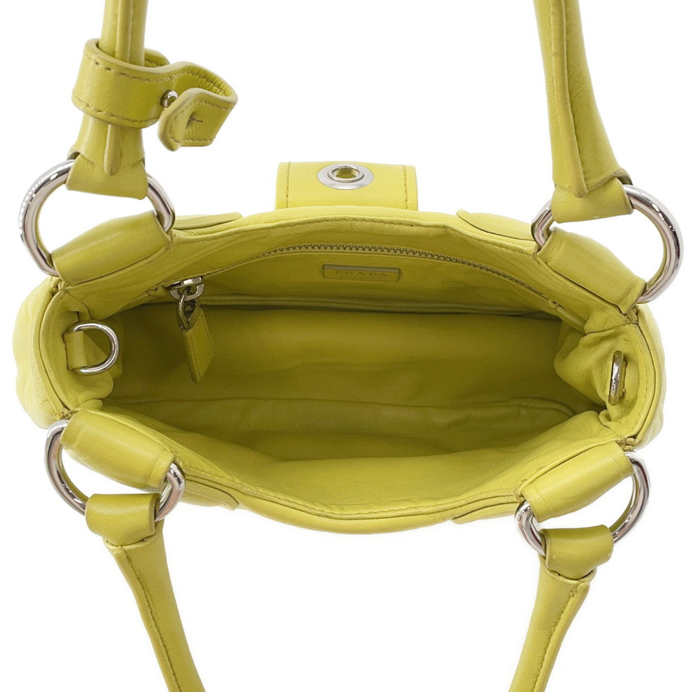 PRADA Moon 2WAYHandbag Yellow1BA381 Leather