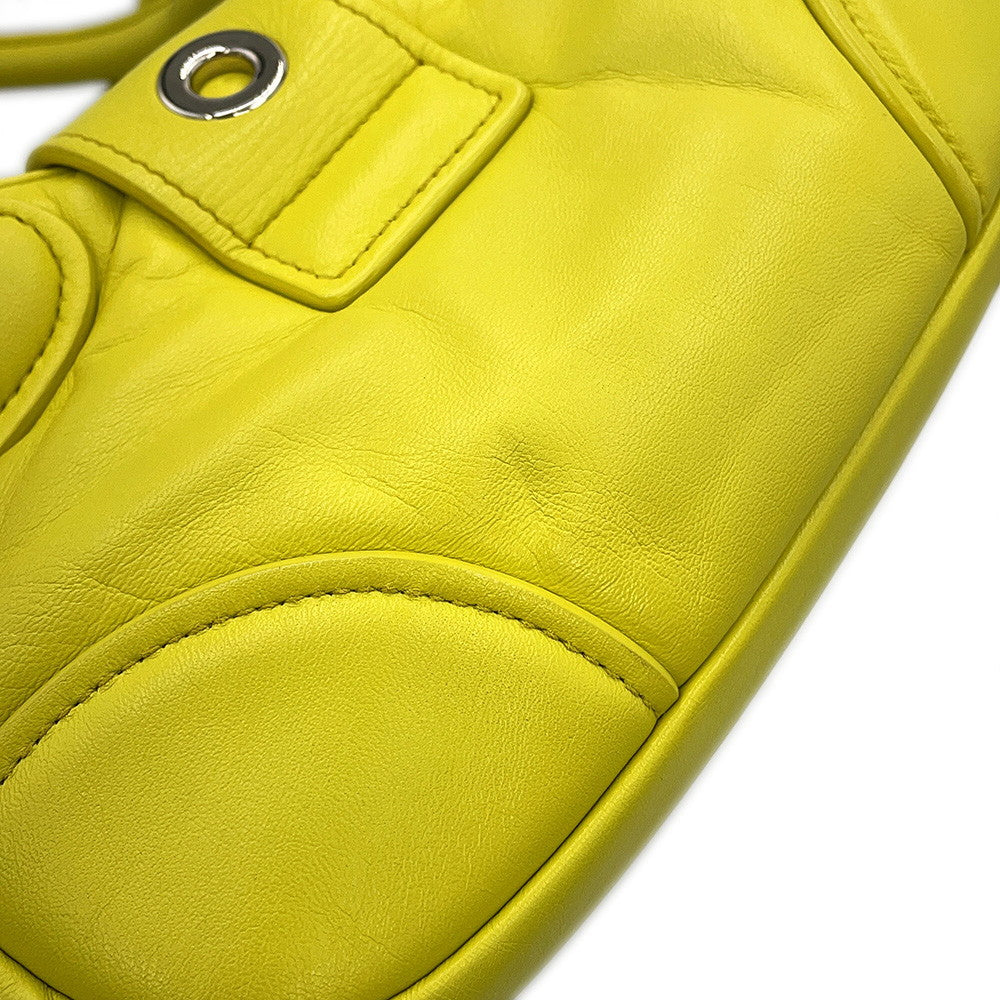 PRADA Moon 2WAYHandbag Yellow1BA381 Leather
