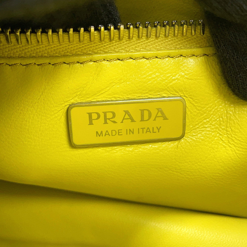 PRADA Moon 2WAYHandbag Yellow1BA381 Leather