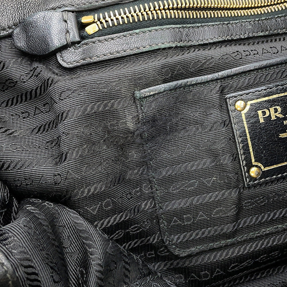 PRADA Gathered 2WAYHandbag BlackBN2346 Nylon Leather