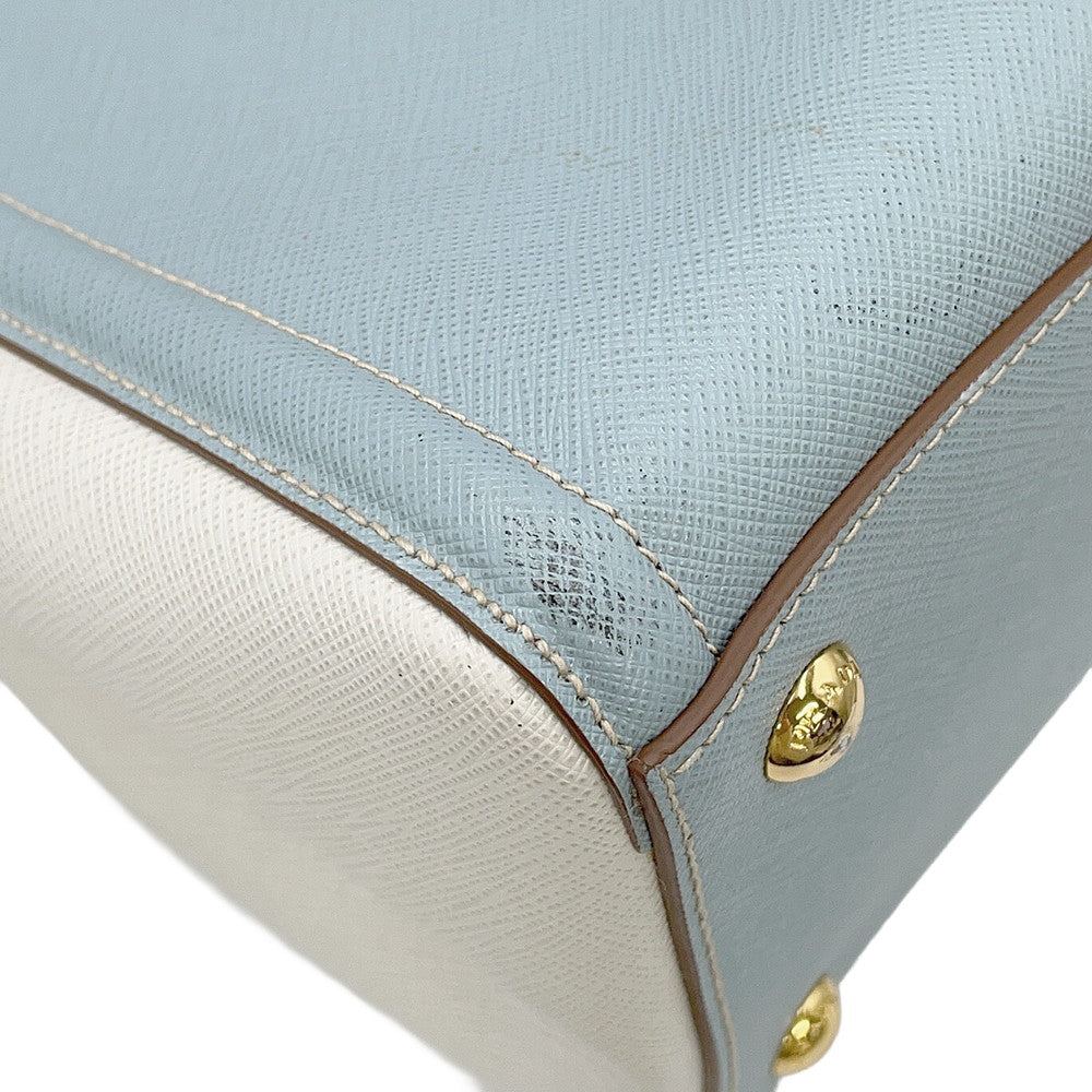 PRADA Saffiano Leather 2WAYHandbag Light Blue/WhiteBN2438 Leather