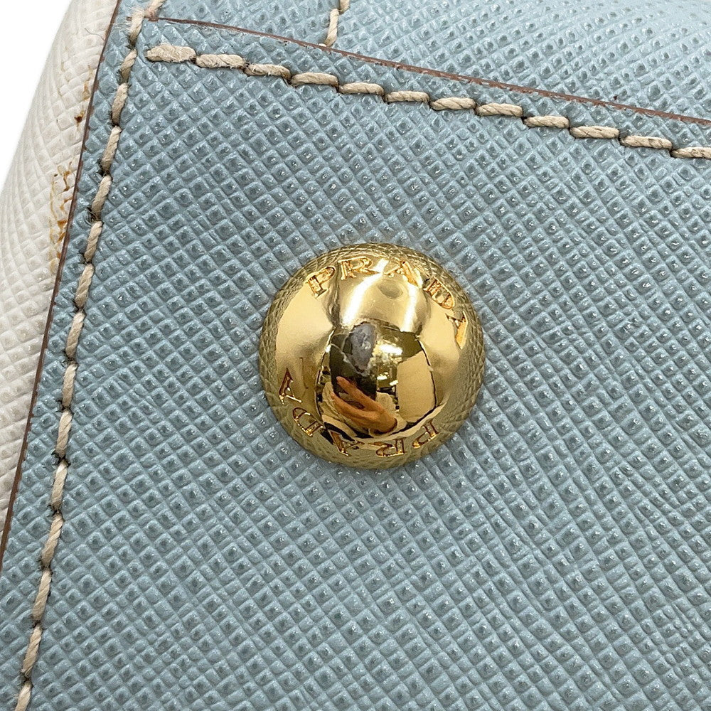 PRADA Saffiano Leather 2WAYHandbag Light Blue/WhiteBN2438 Leather