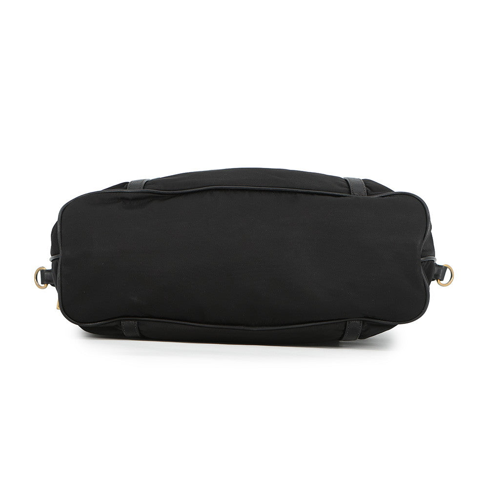 PRADA Logo 2WAY Tote Bag BlackBR4255 Nylon Leather