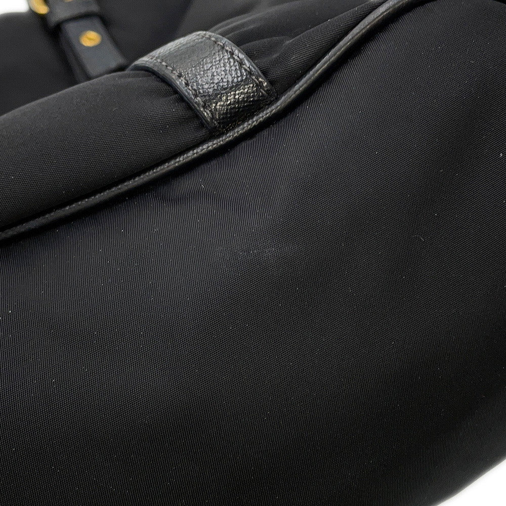 PRADA Logo 2WAY Tote Bag BlackBR4255 Nylon Leather