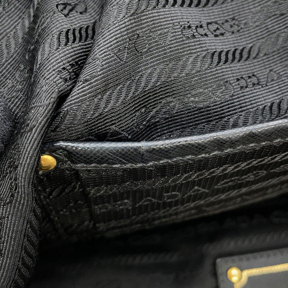 PRADA Logo 2WAY Tote Bag BlackBR4255 Nylon Leather