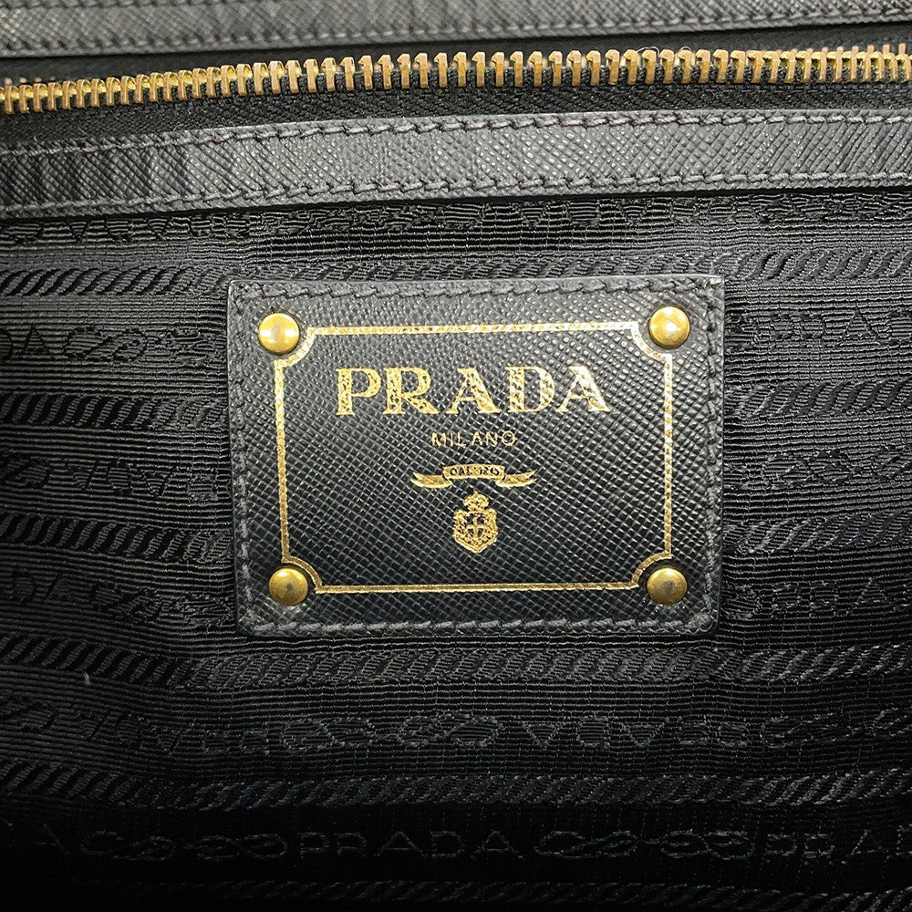 PRADA Logo 2WAY Tote Bag BlackBR4255 Nylon Leather