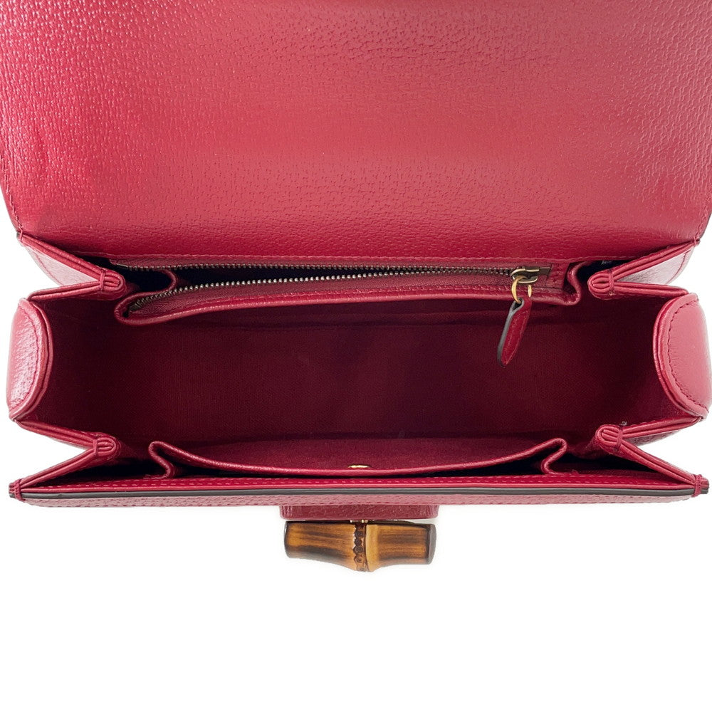 GUCCI MUSIC IS MINE Bamboo 3WAY Handbag Red/Ivory679632 Leather Canvas Size Medium