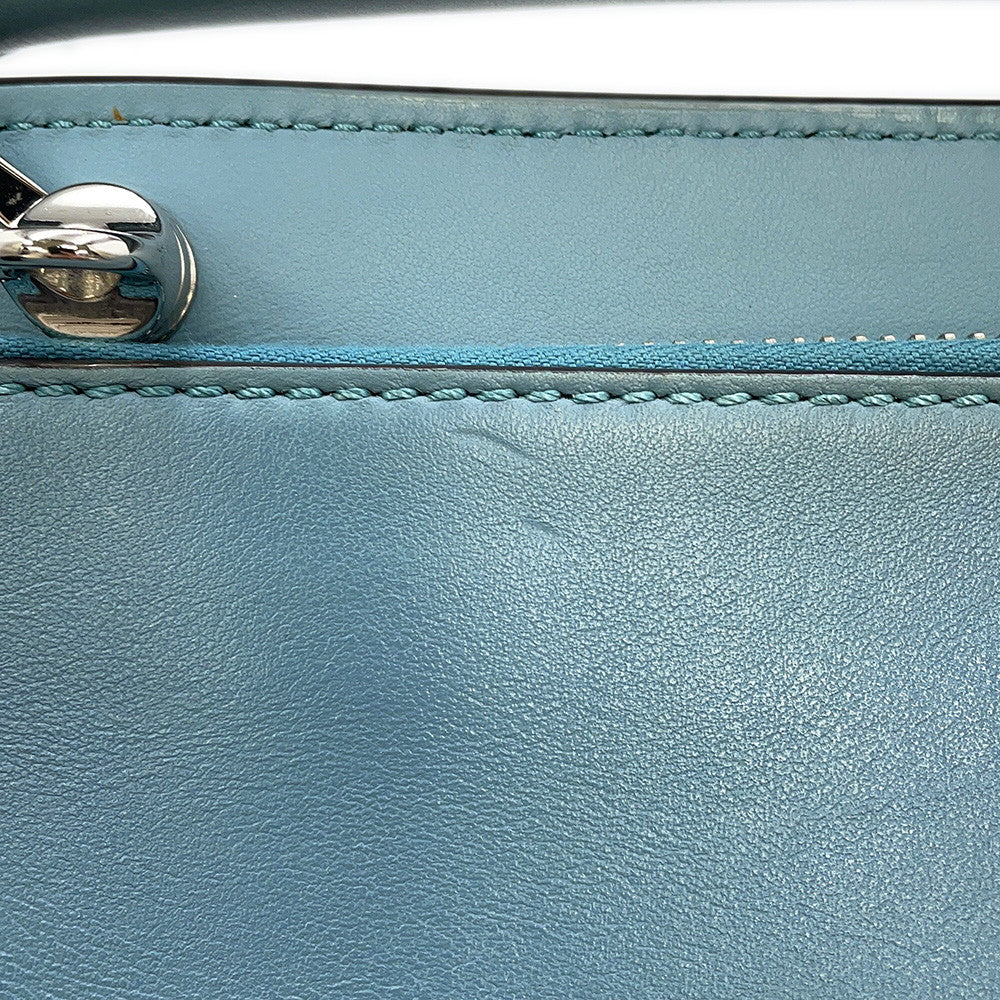 FENDI dot com 2WAY Handbag Blue8BN293 Leather