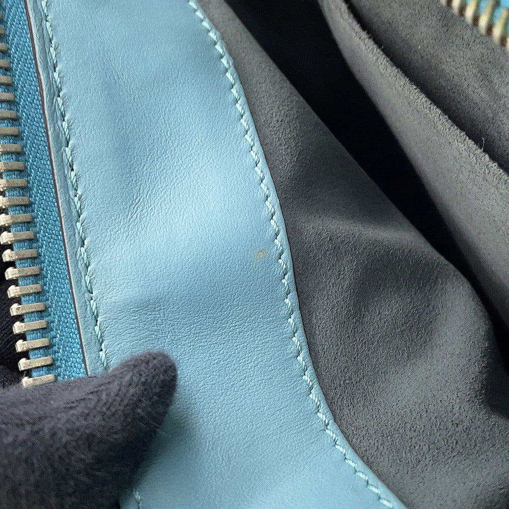 FENDI dot com 2WAY Handbag Blue8BN293 Leather