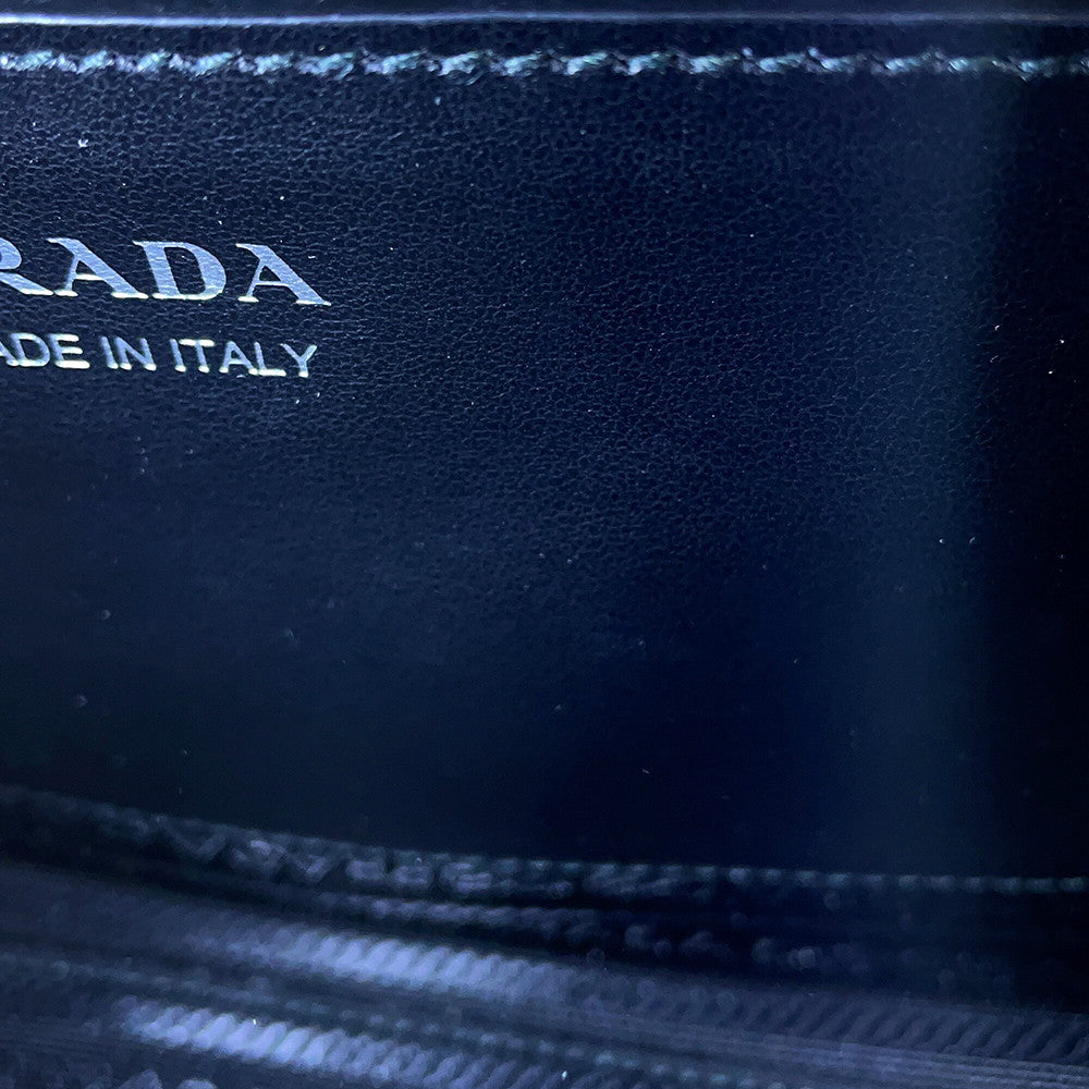 PRADA Saffiano Leather Logo Chainshoulder Bag Black1BD127 Leather
