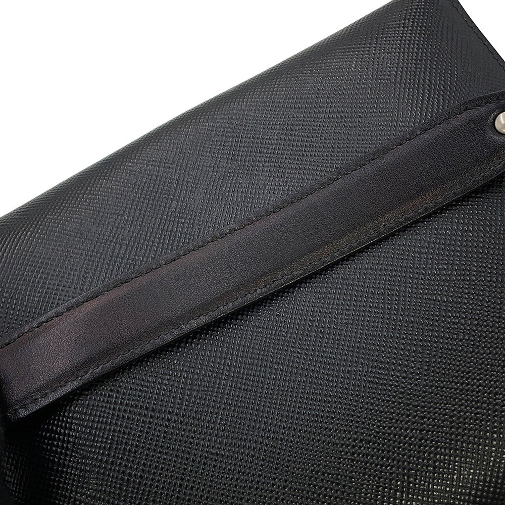 PRADA Saffiano Leather Logo Chainshoulder Bag Black1BD127 Leather