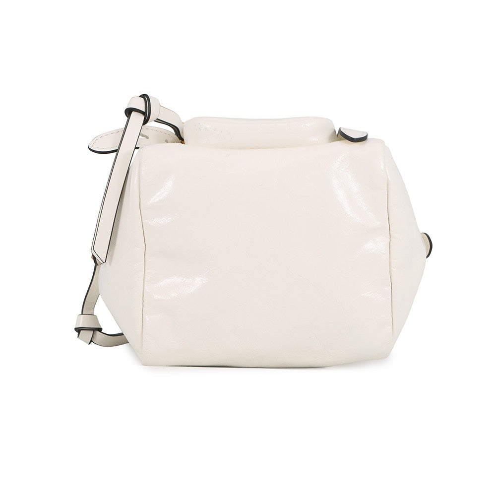 PRADA Dangle Handbag White1BB137 Leather Size Mini